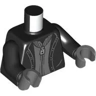Torso, Jacket, Dark Bluish Grey Sweater, Zipper print, Black Arms, Dark Bluish Gray Hands