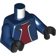 Torso Jacket, White Zipper, Dark Red Shirt print, Dark Blue Arms, Black Hands