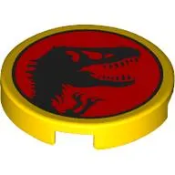 Tile Round 2 x 2 with Jurassic Park Logo print