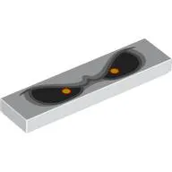 Tile 1 x 4 with Black Eyes, Yellow Pupils print