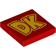 Tile 2 x 2 with Yellow 'DK' print