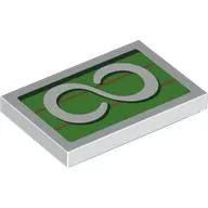 Tile 2 x 3 with '8' Infinity Symbol on Green Background Print
