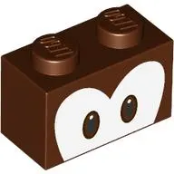 Brick 1 x 2 with Connected Eyes Print