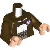 Torso, Dark Tan Pants, Dark Brown Belt, White Shirt, Dark Brown Bow Tie, Lavender Button print, Dark Brown Arms, Light Nougat Hands