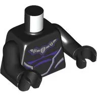 Torso, Dark Purple Muscles, Silver Necklace print (Black Panther), Black Arms and Hands