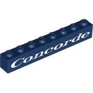 Brick 1 x 8 with White 'Concorde' print