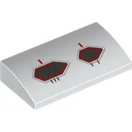 Brick Curved 2 x 4 x 2/3 No Studs with Black/Red Air Intakes print