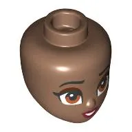 Minidoll Head, Black Eyebrows, Nougat Eyes, Dark Red Lips, Open Mouth