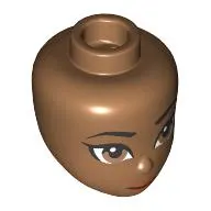 Minidoll Head, Black Eyebrows, Brown Eyes, Peach Lips, Closed Mouth