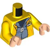 Torso Rain Coat, Sand Blue Shirt, Dark Blue Undershirt, ID Tag Print, Yellow Arms, Light Nougat Hands