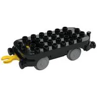 Duplo Train Base 4 x 8 with Light Bluish Gray Train Wheels and Yellow Moveable Hook (New Version)