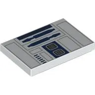 Tile 2 x 3 with R2-D2 Body print