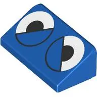 Brick Sloped 30° 1 x 2 x 2/3 with Angry Eyes Print