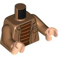 Torso, Jacket, Pocket, Reddish Brown/Nougat Striped Shirt print, Medium Nougat Arms, Light Nougat Hands