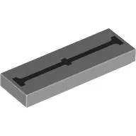Tile 1 x 3 with Black Stripe (Embrasure) print