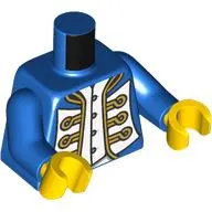 Torso Jacket, White/Gold Decoration Print (Bluecoat Admiral), Blue Arms, Yellow Hands