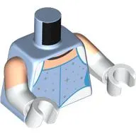 Torso, Dual Molded Arms, Dress, White Shapes, Dark Azure Trim, Silver Stars print, Light Nougat Sleeves Pattern, White Arms and Hands