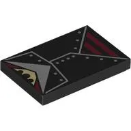Tile 2 x 3 with Black Jacket, Dark Red Stripes Shirt print