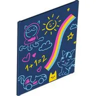 Glass for Frame 1 x 6 x 6 with Colorful Chalkboard Drawing print