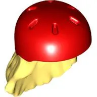 Hair and Helmet, Long with Red Helmet Pattern