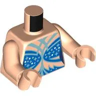 Torso, Blue Bikini, Silver Stars, Sand Green Stripes print, Light Nougat Arms and Hands