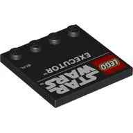 Plate Special 4 x 4 with Studs on One Edge and 'LEGO Star Wars' Logo and 'Executor' Print