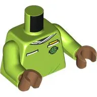 Torso Soccer Shirt, White Collar, Pockets Print, Lime Arms, Medium Nougat Hands