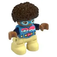 Duplo Figure Child, Afro Dark Brown, Bright Light Yellow Legs, Wetsuit and Goggles Print
