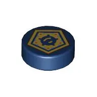 Tile Round 1 x 1 with Gold Pentagon print