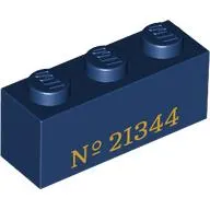 Brick 1 x 3 with Gold 'No (№) 21344' print