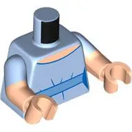 Torso, Dual Molded Arms with Dress, Medium Blue Belt print, Bright Light Blue Sleeves Pattern, Light Nougat Arms and Hands