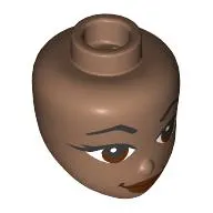 Minidoll Head, Black Eyebrows, Dark Red Eyes, Lips, Smirk print