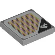 Tile 2 x 2 with White Key on Black Triangle and Barcode Print (Sticker)