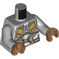 Torso, Gold Armor, White Circuitry print, Light Bluish Gray Arms, Medium Nougat Hands