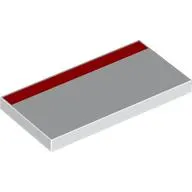 Tile 2 x 4 with Red Stripe print