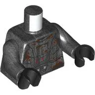 Torso, Armor / Droid Paneling with Rust Stain print, Pearl Titanium Arms and Hands
