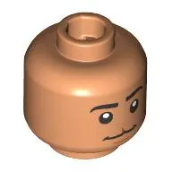 Minifig Head Black Eyebrows, Cleft Upper Lip, Smile, Closed Mouth/Open Mouth