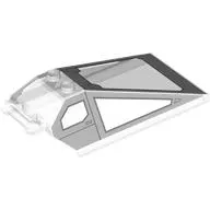 Windscreen 8 x 4 x 2 with Handle and 2 Studs with Light Bluish Gray Cockpit Print
