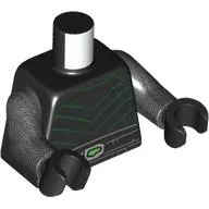 Torso, Dark Green Chest Plates, Light Bluish Grey Belt, Bright Green Jewel print, Pearl Titanium Arms, Black Hands