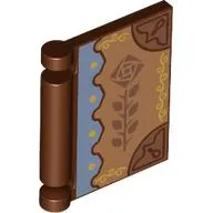 Book Cover with Rose on Medium Nougat/Sand Blue Background print