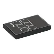 Tile 2 x 3 with Silver '14:23' and Cut Squares Print