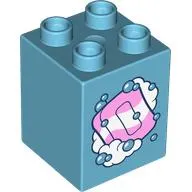 Duplo Brick 2 x 2 x 2, Bar of Soap and Bubbles Print