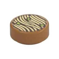 Tile Round 1 x 1 with Noodles print
