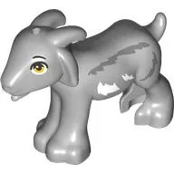 Animal, Goat with Horns, Dark Bluish Grey/White Spots print