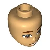 Minidoll Head with Dark Red Eyebrows, Lips, Brown Eyes print