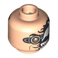 Minifig Head Doc Ock, Bionic Eye, Partly Black Venom Mask, White Eye, Teeth / Full Black Venom Mask
