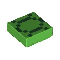 Tile 1 x 1 with Green Pixelated DNA Molecule print