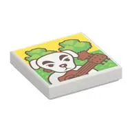 Tile 2 x 2 with White Dog, Guitar, Trees print