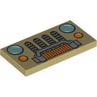 Tile 2 x 4 with Jeep Front Grille, Winch, and Headlights Print