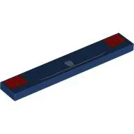 Tile 1 x 6 with Red Rear Lights, Silver Mustang Logo print